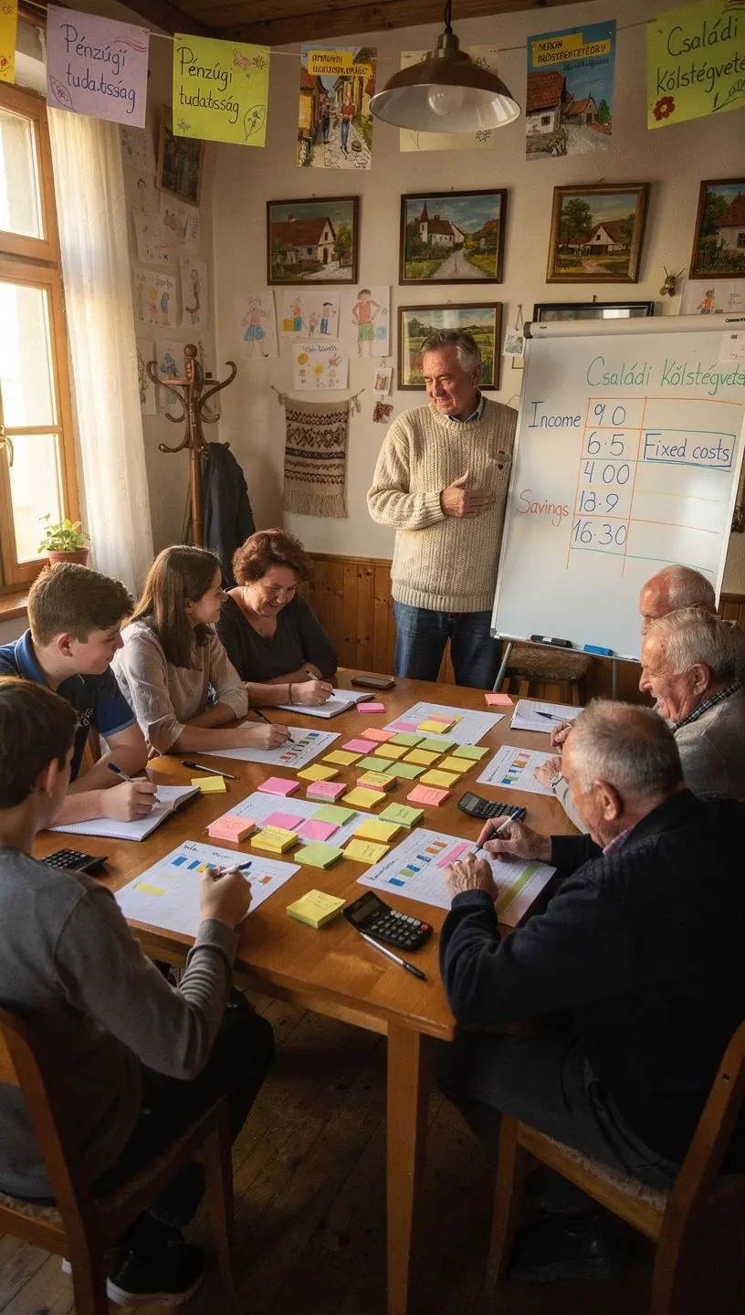 Pénzügyi tippek vizuális összefoglalása, színes infografikán.