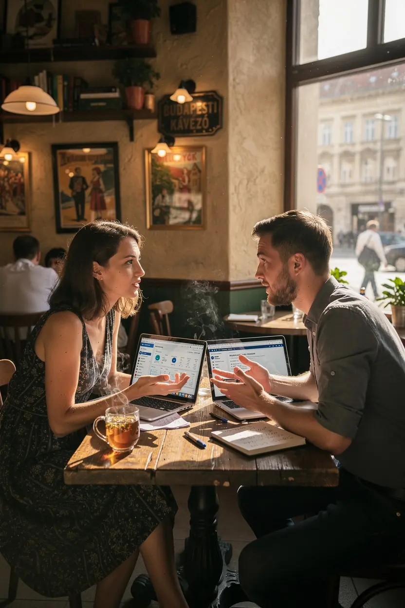 Pénzügyi tervezéshez szükséges eszközök asztalon, könyvekkel körülvéve.